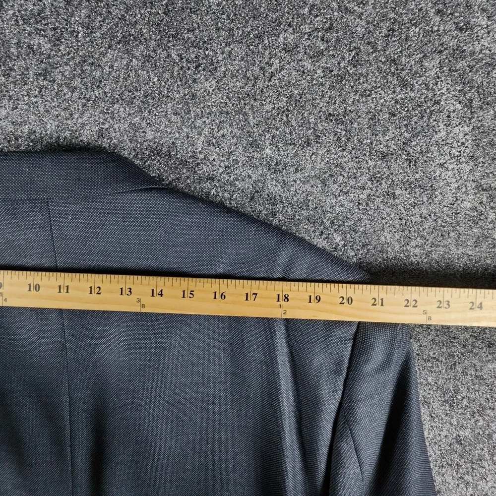Lauren Ralph Lauren Mens‎ Textured Blue  Wool Blazer Sport Coat 48R EUC